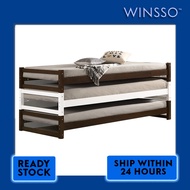 Wood Bed Frame Winsso TWIGGY solid wood stackable single bed/ suitable for airbnb hostel and guest r