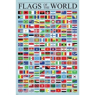 Flags of The World Classroom Poster Reference Chart Country Symbol Educational Teacher Learning Home