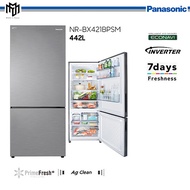 (SAVE 4.0) Panasonic NR-BX421 2 Door Bottom Freezer Refrigerator Steel Door Series 442L Econavi Inverter Fridge - NRBX421BPSM NR-BX421BPSM