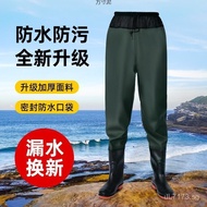 Rain Boots Waist-High Pants Half-Length One-Piece Waders Rain Pants Thickened Water Fishing Full-Len