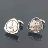 French Cufflinks Cufflinks Cufflinks cufflinks Mechanical Movement Cufflinks Silver Triangle Frame M