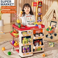 Pretend Play Shoppe Supermarket Toy Set With Lights And Sounds Trolley Shopping Mainan Budak Perempu
