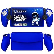 Controller Silicone Cover Controller Skin Split Protective Sleeve for PS5 Playstation Portal Handheld Game Console Soft Rubber Case (Blue)
