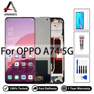 จอ LCD แบบดั้งเดิมสำหรับ OPPO A74 5G CPH2197 CPH2263 จอแสดงผลหน้าจอสัมผัสดิจิตอลอะไหล่ทดแทนประกอบ
