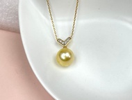 V型 天然海水珍珠 南洋金珠 吊墜 贈項鏈