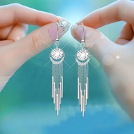 999 sterling silver earrings earrings for women long tassels niche high-end feeling small fragrance9