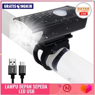 Nita Skincare - Lampu Depan Sepeda LED USB Cahaya Putih Lampu Sensor Lampu Led Sepeda Lampu Depan Se