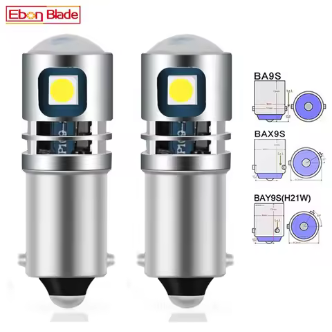 2Pcs BA9S T4W LED Bulb 12v 24v BAX9S H6W H5W BAY9S H21W Car Rear Fog Light Auto Reverse Parking Ligh