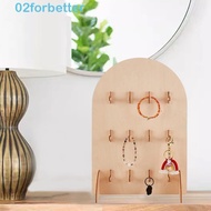 FORBETTER Earring Display Rack, Wooden Detachable Jewelry Storage Rack, Durable 3 Layers Arch Hook S
