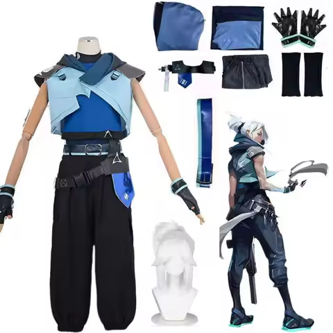 Hot Game Valorant Cosplay Set White Cool Wig Accessories Sage Jett Cosplay Outfit Kunai Healer Hallo