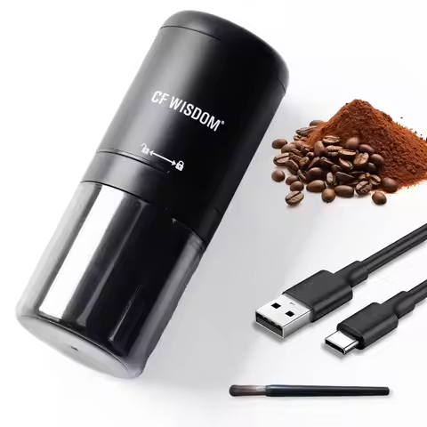 Coffee Grinder Portable Electric Coffee Grinder USB Rechargeable Coffee Bean Grinder, Christmas Than
