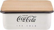 TableCraft's Coca-Cola Enamel Bread Box with Lid, 14.5 x 9.5 x 5.75'', White