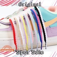 JI6 1Pair Flats Shoelaces Off Sneaker White Shoes Lace Classic Flat Double Hollow Woven Shoelaces Fo