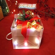 A-T🔰Christmas Gift Box Christmas Eve Apple Candy Snowflake Crisp Packing Box Luminous Gift Box Holiday Scene Layout Box
