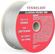 YESWELDER Silicon Aluminum Welding Wire, ER4043 .030-Inch Diameter 1-Pound, Strong ABS Plastic Spool