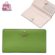 (CHAT BEFORE PURCHASE)NEW AUTHENTIC INSTOCK KATE SPADE MADISON LARGE SLIM BIFOLD WALLET KC579 IN TURTLE GREEN