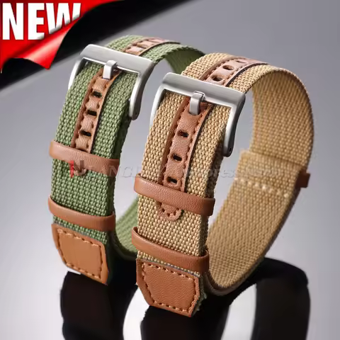 20mm 22mm Nylon Leather Watch Strap for MenWomen Sport Watchband Universal Bracelet for Hamilton Kha