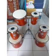 Tabla drum, genuine leather drum plus stand pole, 1 set