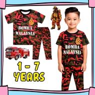 READY STOCK (1Y-7Y) BOMBA Cotton Kids Pajamas - Pyjamas Sleepwear Boys Baju Tidur Askar Budak Kanak-