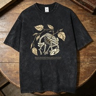 Therian Vintage Washed cotton t-shirt teen Pastel Punk Y2k 80s Psychedelic t shirt kawaii Pop Cultur