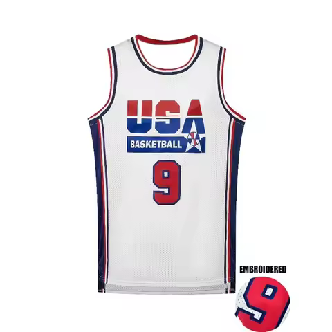 USA Dream Team Basketball Jersey Quick Dry Mesh Tank Top Men Number 7 9 Retro Match Training Shirt S