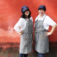 出清品 l 職人牛仔布 三用圍裙:藍白條紋/短版