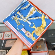 全新 Hermes 90cm scarf 方形絲巾/真絲披肩 藍色調