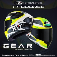 KYT HELMET TT-COURSE GEAR BLACK/YELLOW