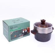 24CM Cookware Cooking Wok Medical Stone Non-Stick Pan Soup Pot Steamer Hot Pot Stew Pot Thermal Pot 