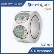SSCK09 - D2.5 cm - 1 Roll of 500 round thank you stickers, thank you stickers, thank you stickers