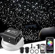 SUNKENET 20 W Twinkle Starry Sky Car, 1000 Pieces x 0.75 mm x 4 m Starry Sky Fibre Optic RGBW Blueto