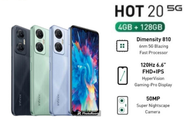INFINIX HOT 20 5G - Smartphone Gaming 6.6" IPS 120Hz - RAM 4GB + 128GB - 50MP Super Nightscape - Gar