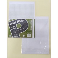 Stok Sedia A4 Kertas Graf A4 70gsm /A4 Graph Paper A4 70gsm 48 Sheets