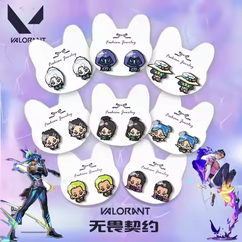 VALORANT Earring Jett Stud Earrings for Women Raze Jewelry Party Fashion Trend Metal Accesorios Cosp