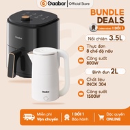 Combo Gaabor 60 Nồi chiên không dầu 3.5L AF-35M02A và ấm đun siêu tốc 2L cách nhiệt an toàn EK20M-WH