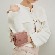 Valen (Tearose) : Mini wallet, short wallet, cow leather, Nude-pink, Zip pouch