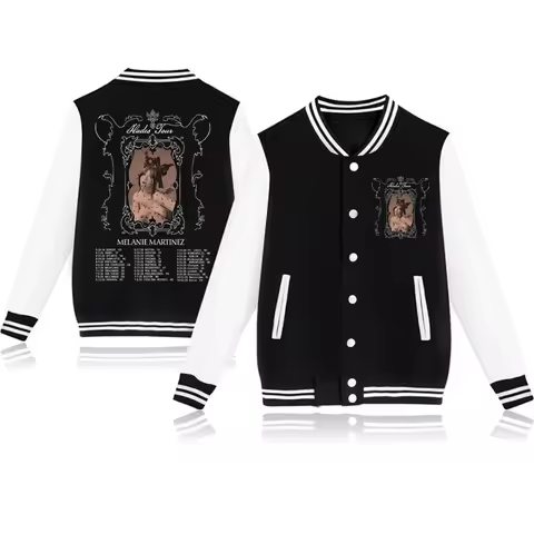 Melanie-Martinez Hades Tour Baseball Uniform Hoodie Jacket Harajuku Long Sleeve Sweatshirt Fan Gift