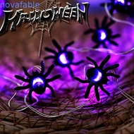 NOVAFABLE​ Halloween String Lights, Black Spider Durable Construction Spider Web Lights, Fake Spider