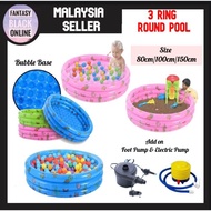 [ReadyStock] 3 Rings Inflatable Swimming Pool Kolam Renang Budak Kolam Mandi budak Renang Bulat 3rin