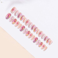 Dieying Yellow Flower False Nails 30 Pieces Short Round Shape for Daily Wear, Parties and Young Wome