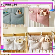FUTURE1 Crib Hanging Bag, Infant Products 2 Pockets Storage Bag, Portable Diaper Storage Multifunction Convenient Cot Bed Organizer