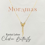 Moramas BUTTERFLY CHOKER Necklace 916 Gold/ Rantai Leher CHOKER RAMA-RAMA Emas 916