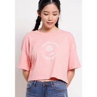 HI STYLE Women Crop Top Short Sleeve T-Shirt - Light Pink - RFS1F2401
