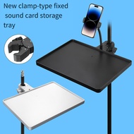 Microphone Stand Tray Accessories Clamp on Mic Rack Tray for Music Sheet Recording Live Broadcast 10