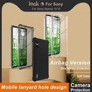 Imak Sony Xperia 10 VI Shockproof Casing Clear Soft TPU Case Xperia10 Mark 6 Matte Black Silicone Ba
