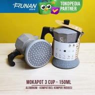 TERMURAH Mokapot Kompor Induksi 3 cup 150ml - Moka Pot Induksi 3cup