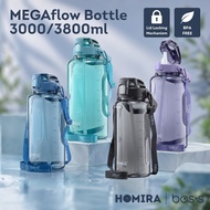 Bos's Large Water Bottle (3000ml/3800ml) - Durable, BPA Free, With Strap