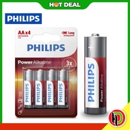 Hotdeal ( 4pcs Pack ) Philips AA Alkaline Battery  - Philips AA Battery - Philips Alkaline Battery -