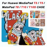 For Huawei MatePad T10 T10s T8 T5 T3 10.1 9.6 8.0 inch Cute Cartoon High Quality Leather Drop resist