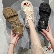 Goddess Style😘Cloud Roman Strap Sandals [Taiwan Ready Stock Quick Shipment] Crinkled Grandma Flat Sa